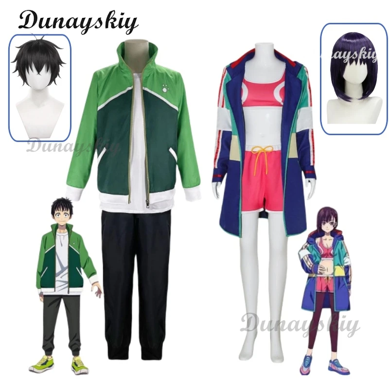 Anime Zom 100 Shizuka Mikazuki Tendo Teru Cosplay Costumes Wig Hoodie Jacket Outfit Bucket List of The Dead Halloween Party Cos