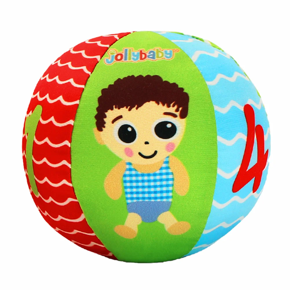 Infant Hand Grasping Stuffed Ball Baby Colorful Educational Toys Balls with Bell for Indoor Outdoor Play