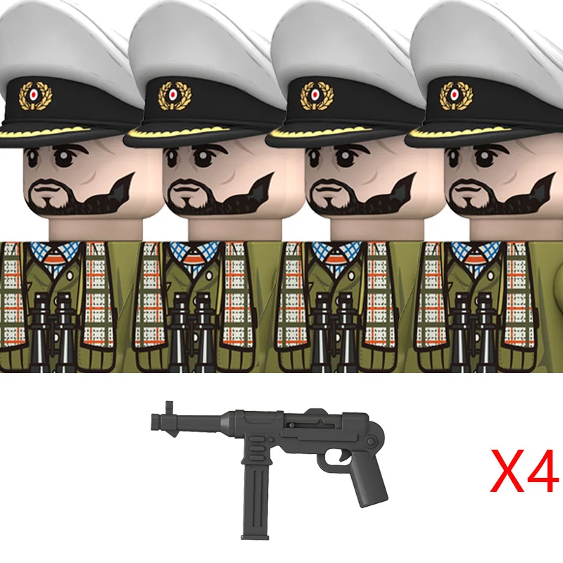 WW2 Military Navy Serie Soldat Figuren Bausteine Sowjetunion Krieger Infanterie Offizier Gedruckt Helm Ziegel Spielzeug Geschenke