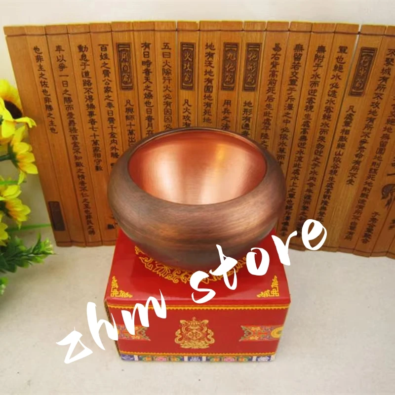 

8.5cm Purple Copper Bowl Antique Style Tibetan Buddhist Style Incense Burner Home Office Putting Decorate Ornaments