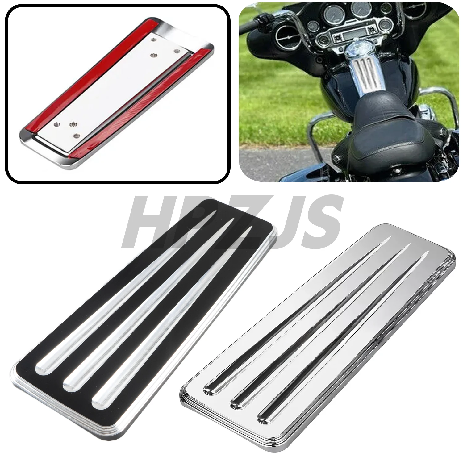 

CNC Aluminum Fuel Tank Dash Insert Cover For Harley Motorcycle Electra Glide FLTR FLTRU FLHTC FLHTCU FLHT 2008-Up Black/Chrome