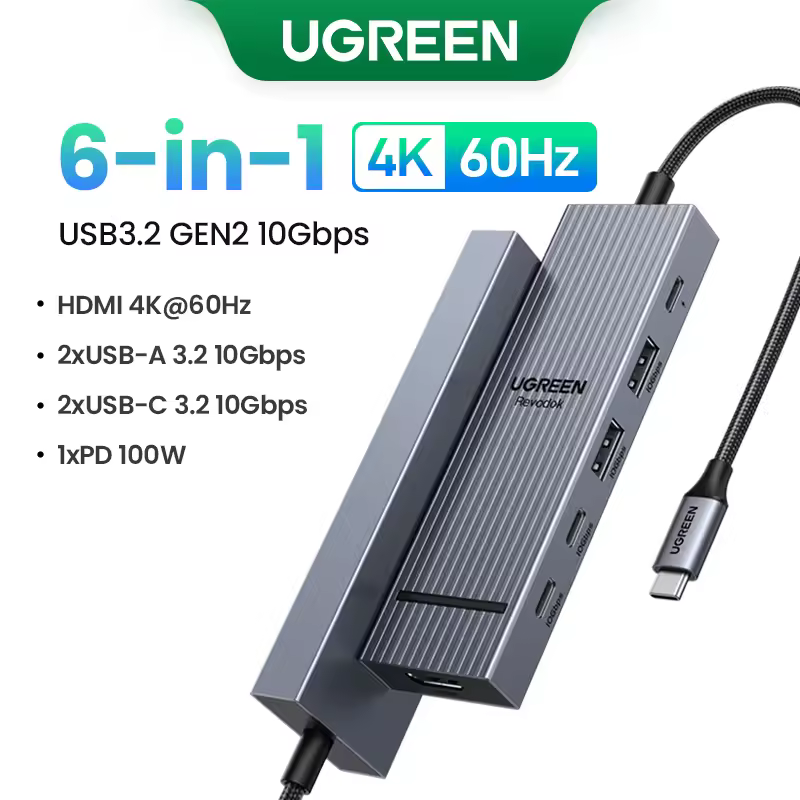 UGREEN 12-in-1 USB HUB Type-C to 2HDMI 4K120Hz DP USB3.2 10Gbps SD/TF RJ45 PD100W for MacBook Dell HP Laptop Accessories Docking - Image 7