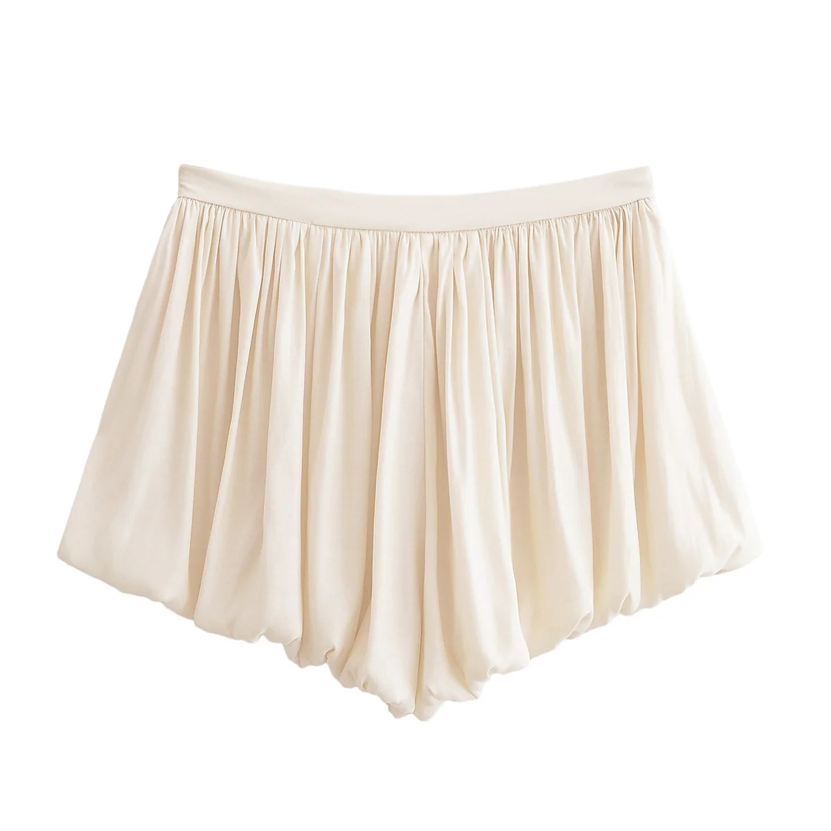 RARA2025 Nieuwe dames casual mode eenvoudige all-match ballonvormige gedrapeerde knop hoge taille minirokbroek