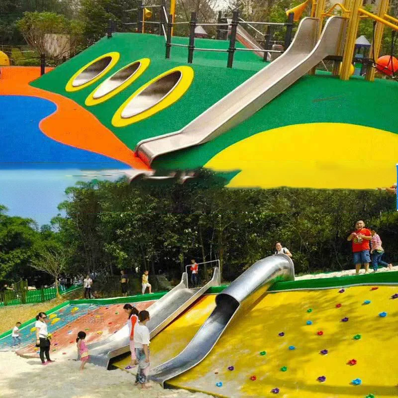 Large stainless steel slide for children, outdoor kindergarten, non powered equipment, leisure and entertainment