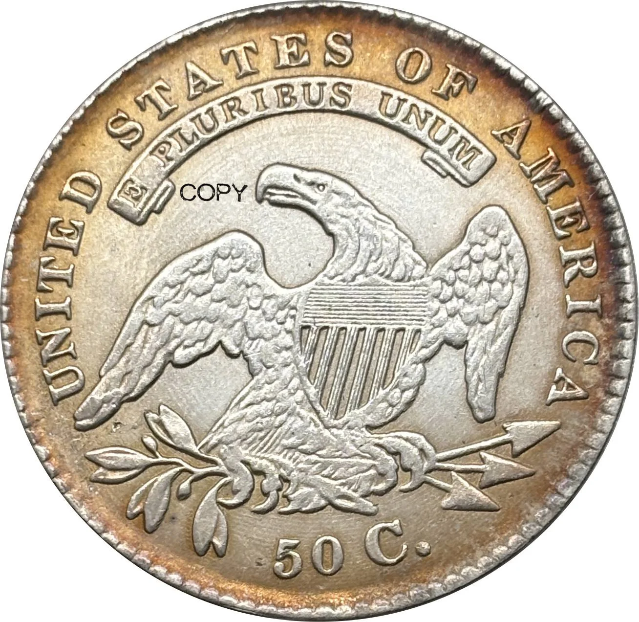 US 1834 50 Cents ½ Half Dollar Capped Bust Silver Plated Copy Commemorative Coin United States Ww2 Liberty Collectible Coins