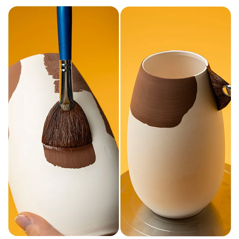 

3/6 см керамическая щетка с вентилятором, металлический держатель, раскраска гуаши, керамика, остекление, окраска, увлажняющий инструмент