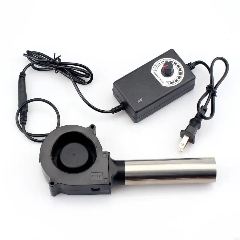 US Plug BBQ Fan Air Blower 12V Large Air 100-240V AC Powered Fan 3700RPM L4MF