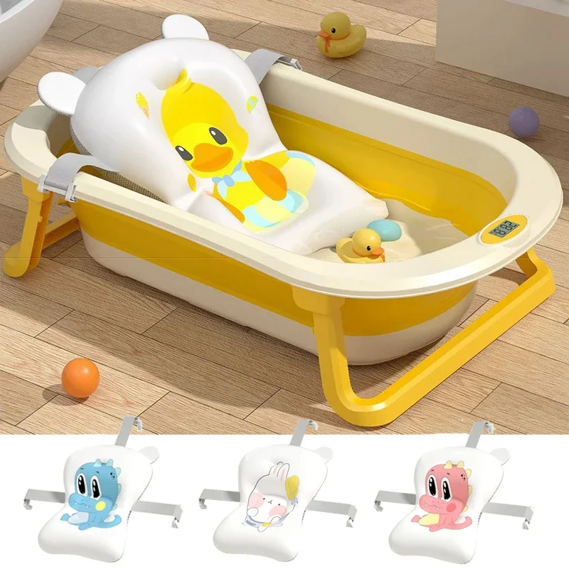 Baby Shower Bath Tub Pad Non-Slip Bathtub Mat Newborn Safety Security Bath Support Cushion Animal Soft Pillow Care Accessories