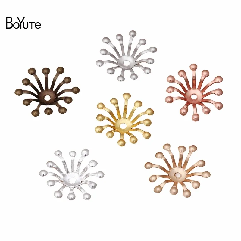 

BoYuTe (200 Pieces/Lot) 10MM 13MM Metal Brass Flower Stamen Bead Caps Diy Hand Made Jewelry Accessories Materials