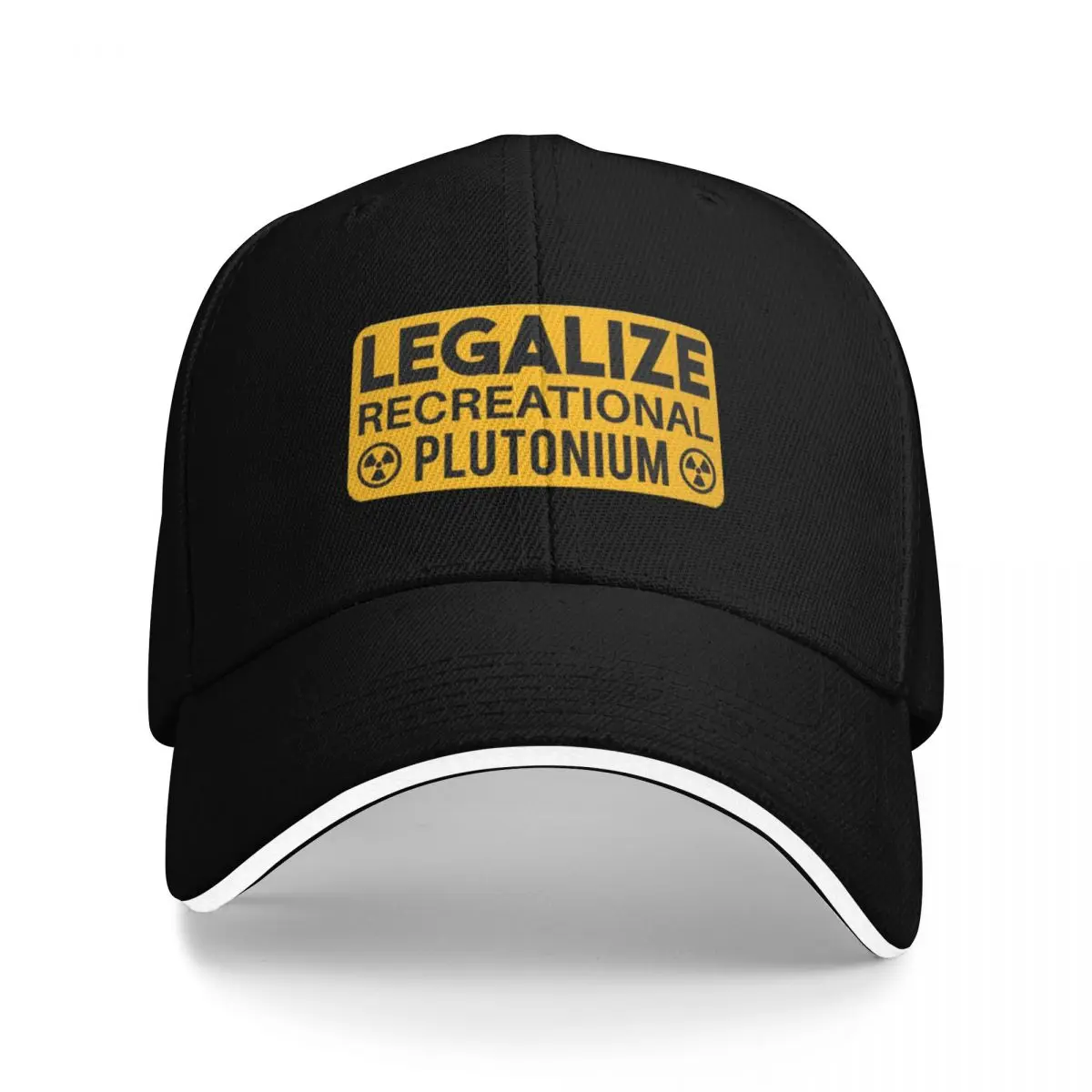 Casquettes de baseball personnalisées rectangulaires jaunes « Legalize Recreational Plutonium » pour femmes, impression, chapeau de plage coquette pour hommes, casquette à visière