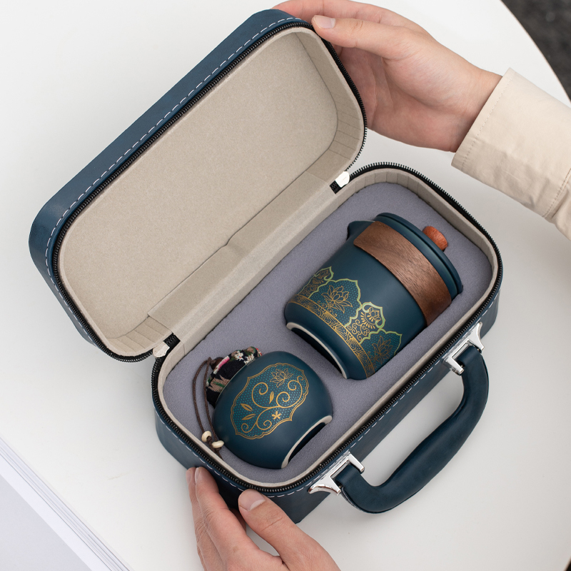  Portable Travel Tea Set Outdoor Cam Drinking Tea Equipment Fast Guest Cup One Pot Tee Cups Cerc Material for Travel 