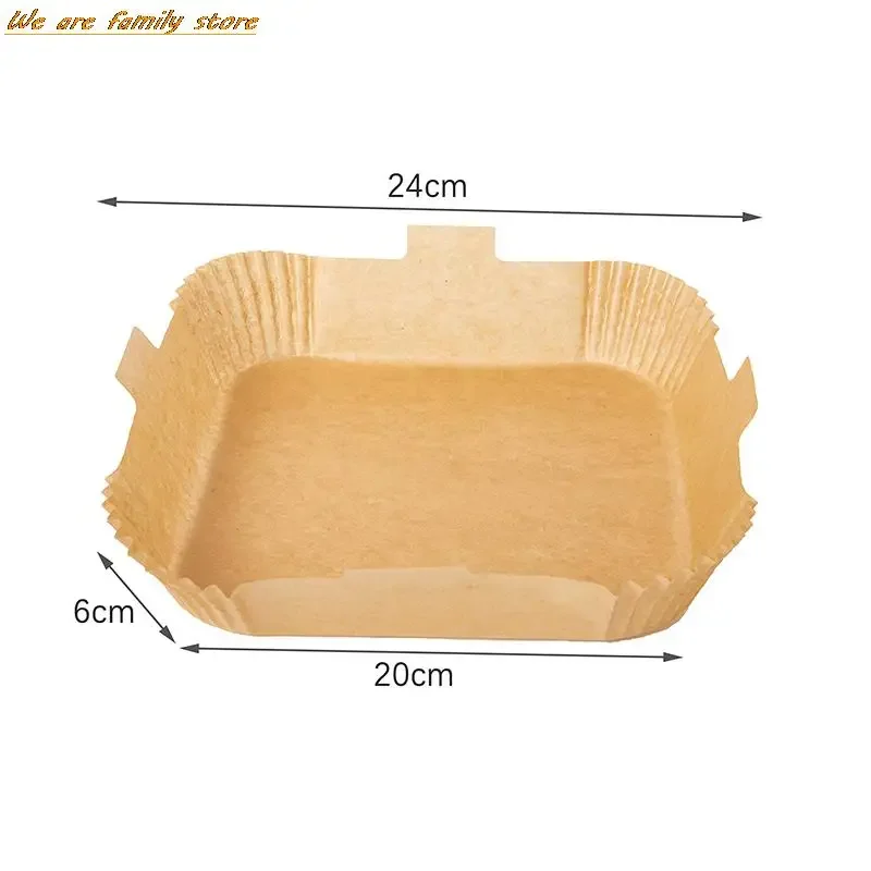 50 Pçs/lote Descartável 24 CENTÍMETROS Liner de Papel Vegetal Anti-Aderente Fritadeira Ar Óleo-Prova Food Grade Papel De Pergaminho de Papel Accesorios