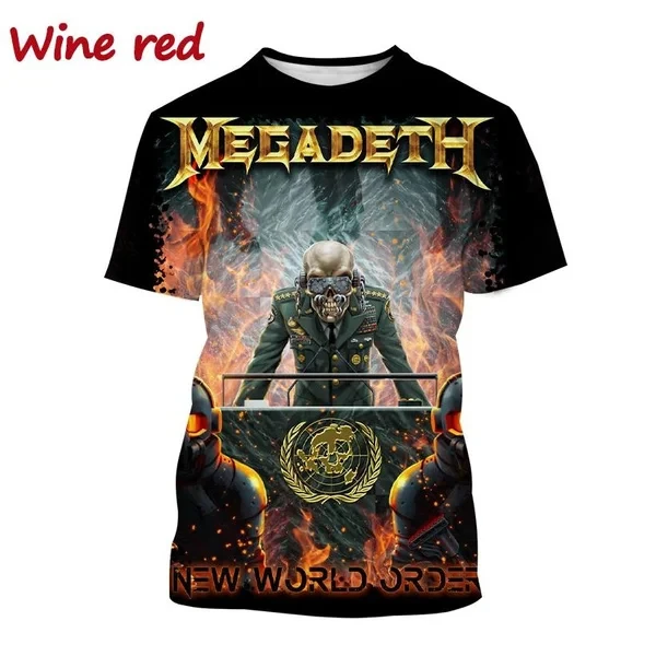 Popular Heavy Metal Rock Band Megadeth 3D Printed Men/Women T-shirts Summer Wild Style Short Sleeve Tee Top Oversized Streetwear