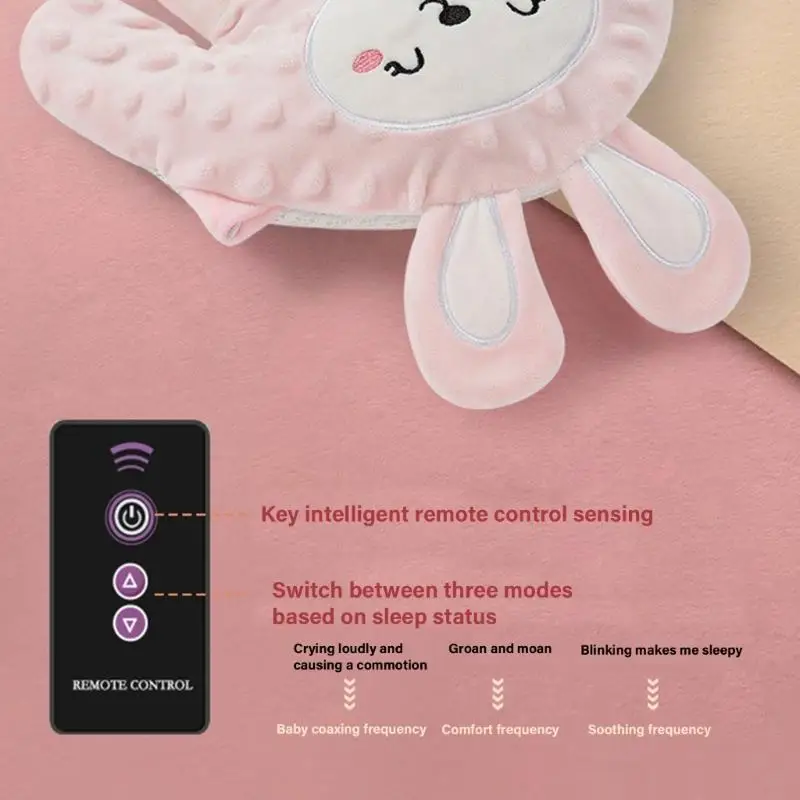 T3LA Cartoon Toddler Sleep Pillow Soothing Hand Designing with Remote Control for Newborns Baby Relaxation and Peaceful Sleep
