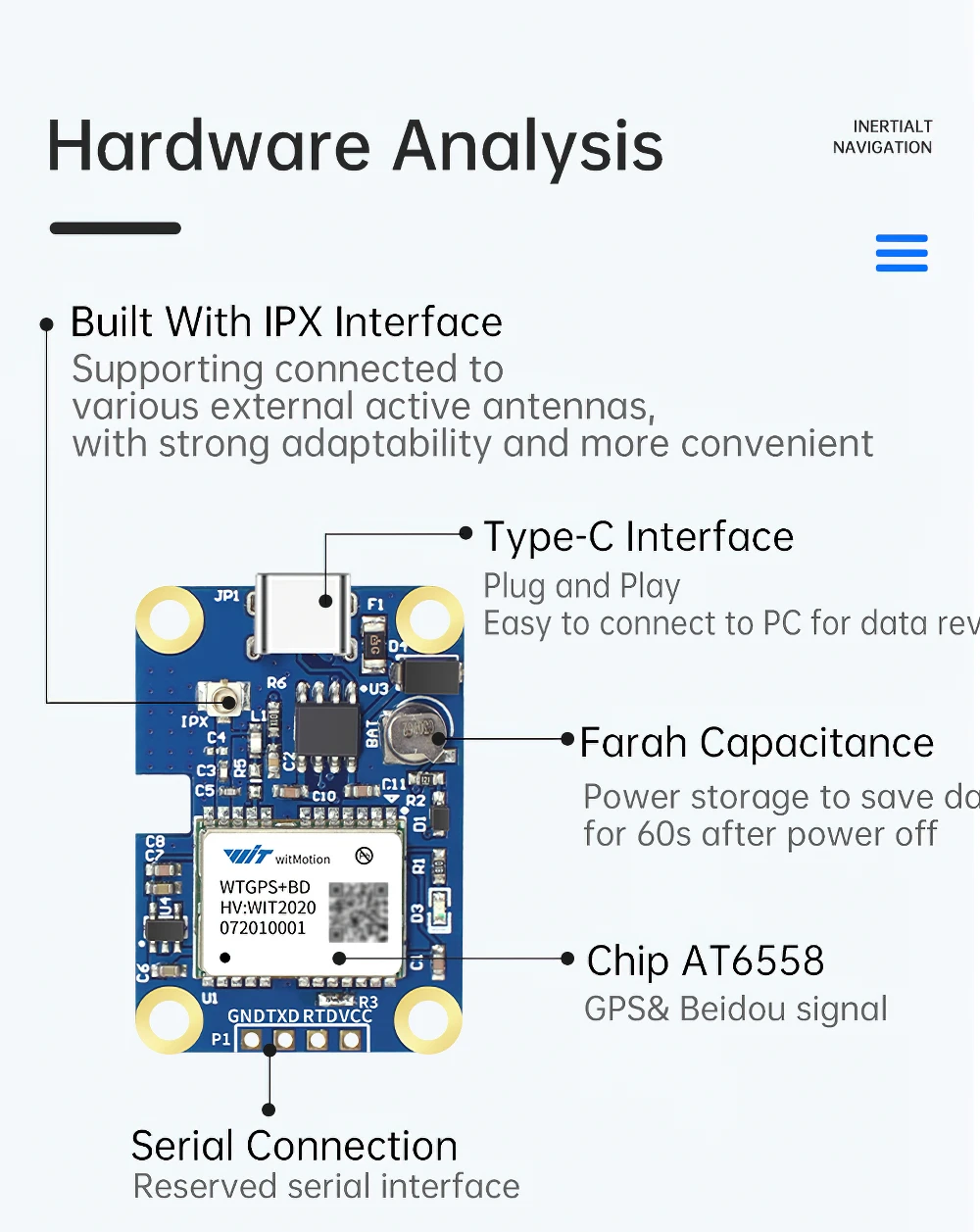 WitMotion High-Precision | GNSSSOC WTGPS+BD GPS Sensor,GLONASS,QZSS,NMEA0183 Module, With Flight Control, Antenna for Arduino