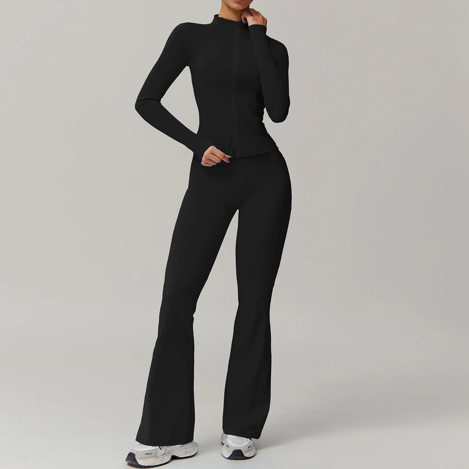 2 Pieces Yoga Sets Sportswear Suits For Women Gym Clothes Fitness Long Sleeved Jacket Tracksuits Sports Bra Gym Leggings Set