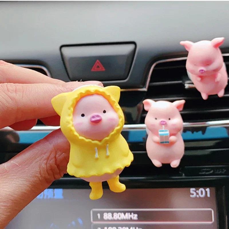 Cute Pig Car Air Freshener Air Conditioning Outlet Decoration Car Accessories Interior Car Aromatherapy Clip Perfume Clip