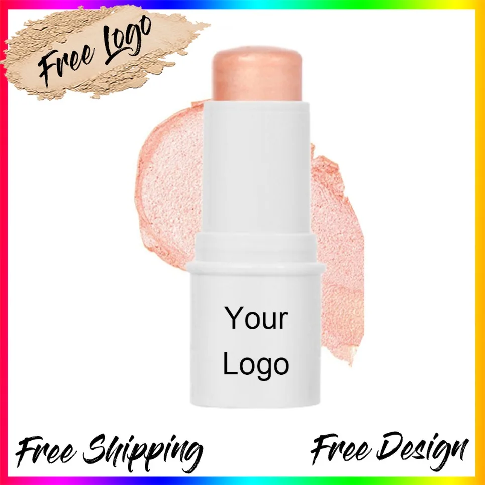 Resaltador de contorno de cara de tubo blanco, maquillaje vegano, etiqueta privada, logotipo personalizado, bronceadores al por mayor