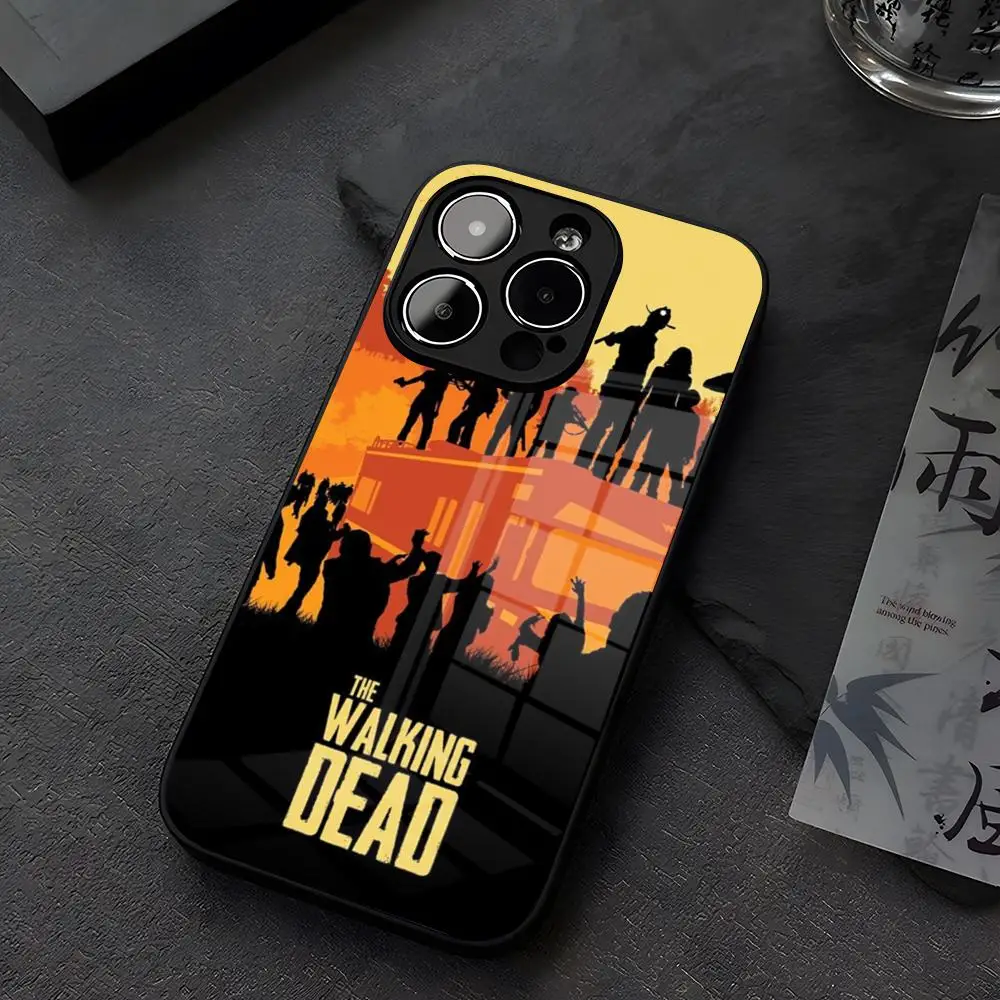 The Walking Dead Phone Case Glass For iPhone 12 15 14 13 16 11 Pro XS Max Plus Mini X XR E2020 Tempered Coque