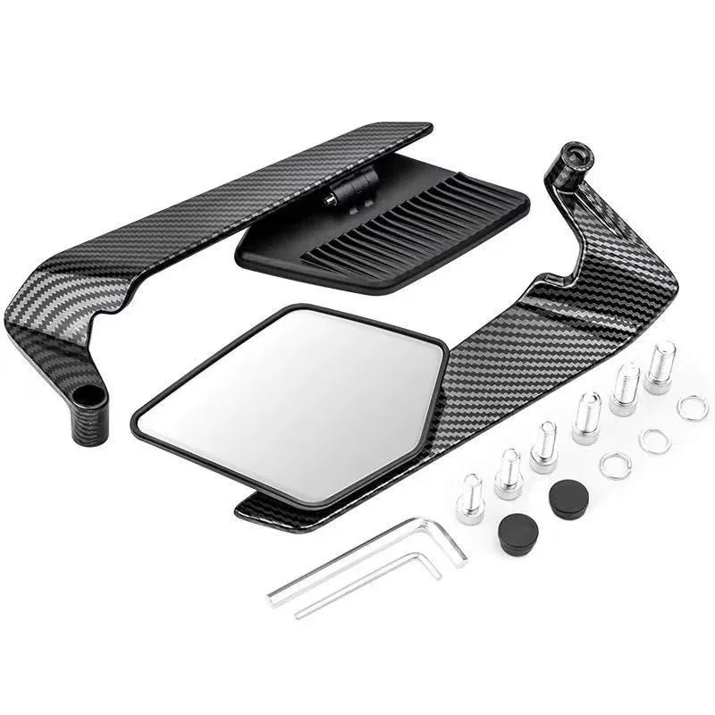 Motorcycle carbon fibre Mirror - Aluminum Stealth Winglets & Rotating Anti-Vibration Kit FOR Benelli TRK 702X/552X/TNT 600i/902S