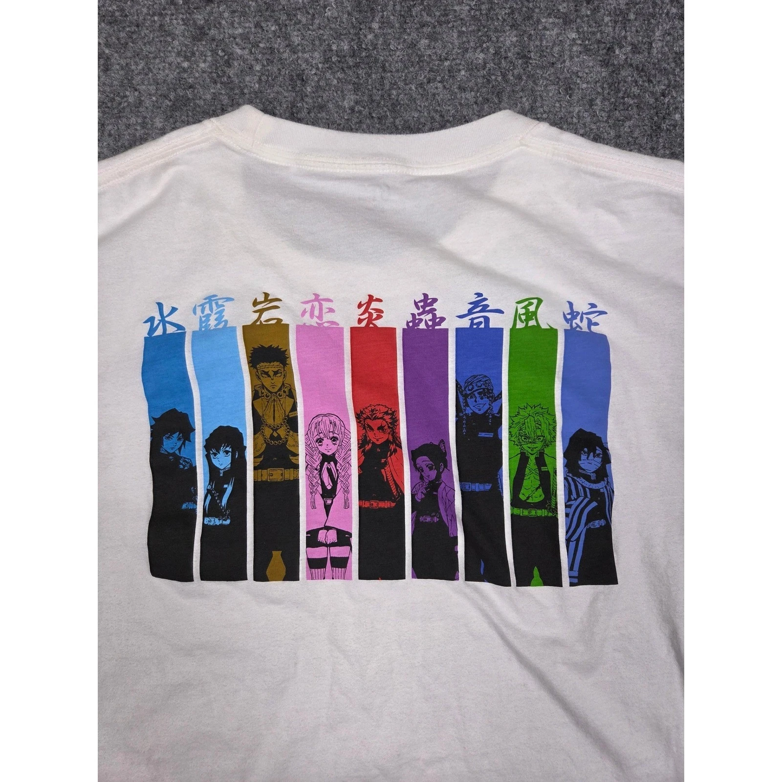 Camiseta de verano Uniqlo UT Demon Slayer para hombre, talla mediana, blanca, con gráfico Hashira, camiseta de anime, cuello redondo, manga corta
