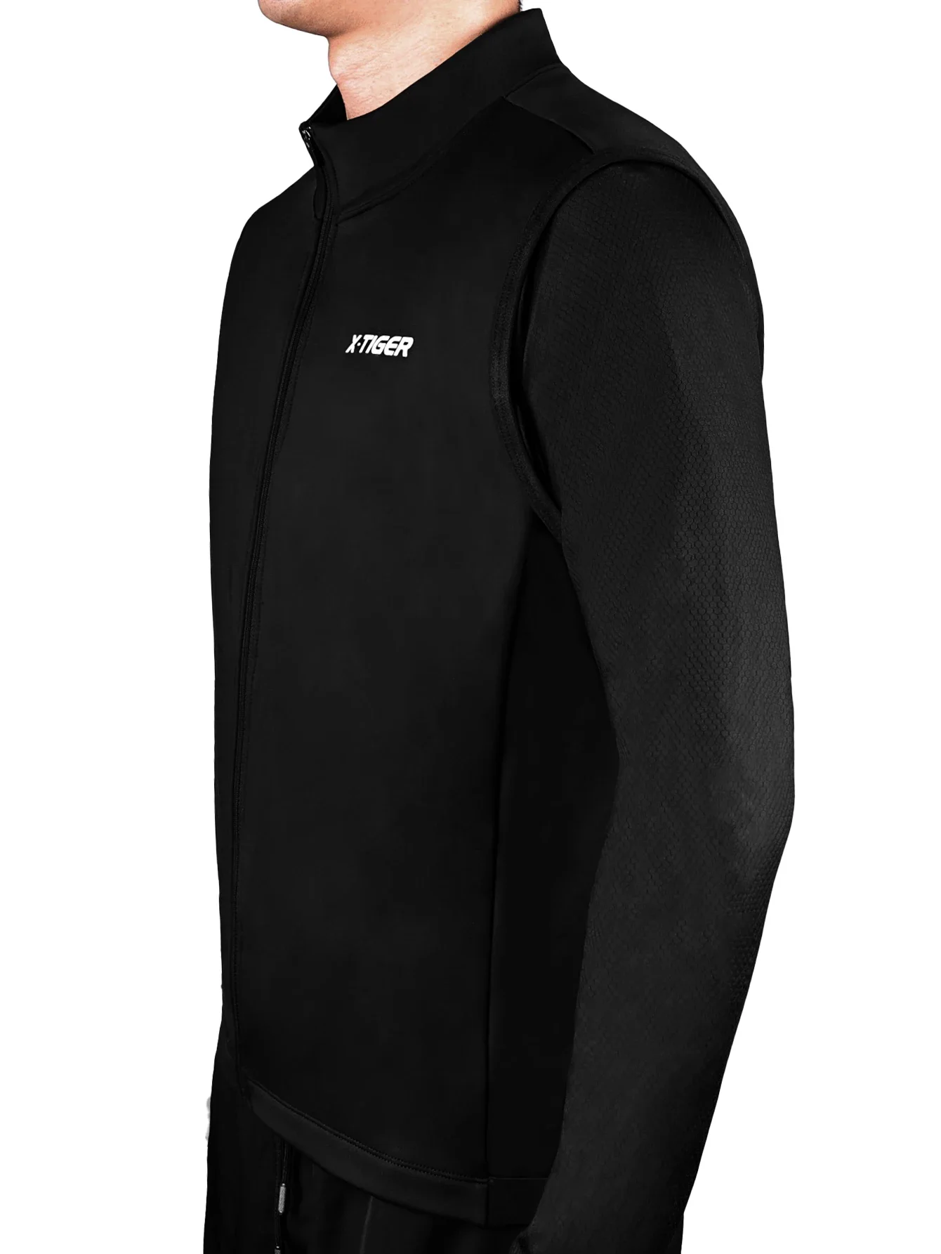 X-TIGER Warme Fahrradweste, winddicht, lockere Fleece-Weste, ärmellos, für Mountainbike, Rennrad, Winter, reflektierende Fahrradweste – Detail 14