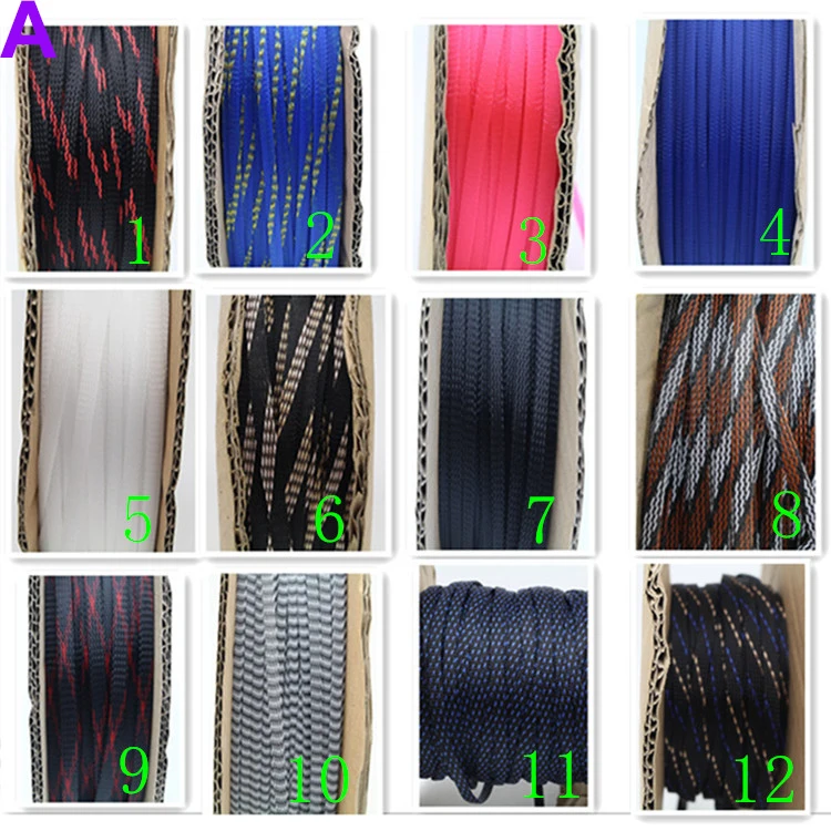 YIVO XSSH OEM 3mm 6mm 8mm 10mm 12mm Colorful PET Nylon Braided Mesh Sleeve Anti-slip Flexible Cable Protective Net Tube