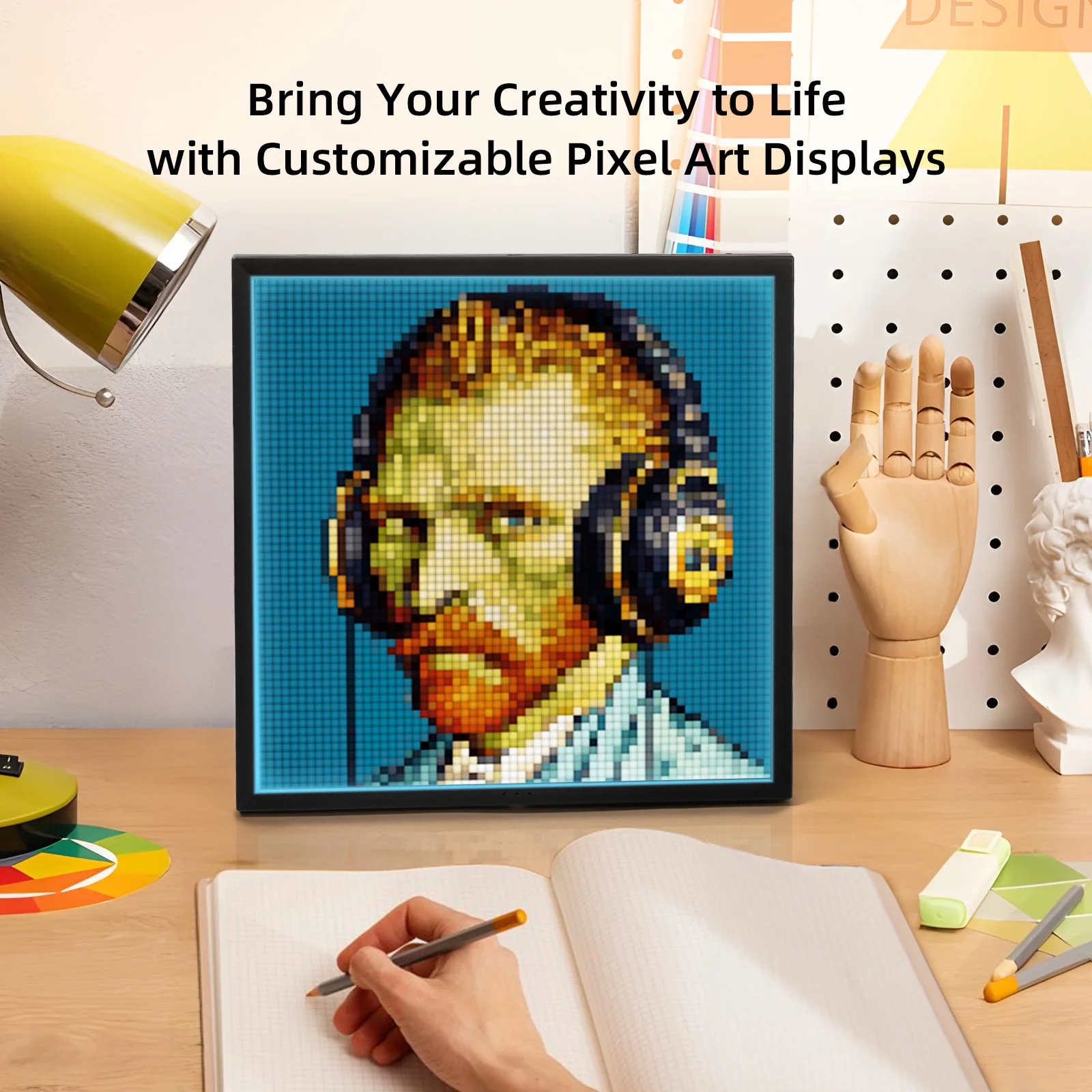 Divoom Pixoo 64 WiFi LED لوحة 64x64 عيد الميلاد غرفة الألعاب الديكور بكسل الفن عرض واي فاي سحابة الإطار الرقمي APP التحكم #5