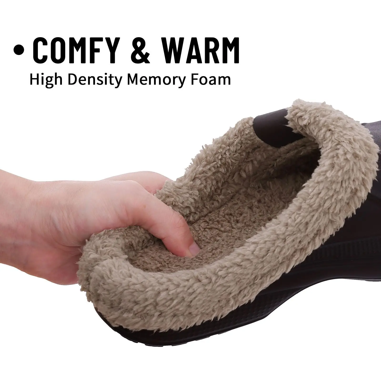 Lächeln Winter Pelz Gefüttert Clogs Frauen Fuzzy Hausschuhe Männer Warme Hausschuhe Erwachsene Outdoor Wasserdichte Hausschuhe Komfort Garten Clogs – Detail 21
