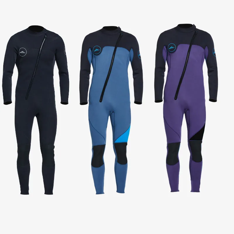 Wetsuit Men, 3mm Wet Suits Long Sleeve Neoprene Fullsuit Front/Back Zip Keep Warm in Cold Water Thermal Dive Skin Swimsuit