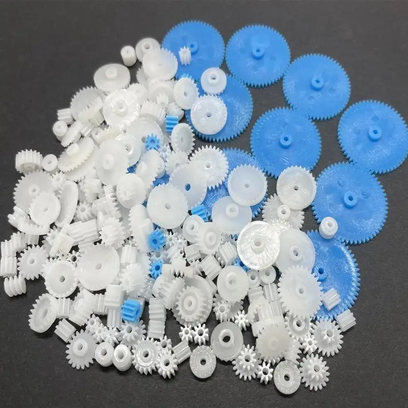 1 Set 200 Stück Gemischte Kunststoff-Zahnräder Tasche Motor Getriebe DIY Handgemachtes Spielzeug Zubehör – Detail 4