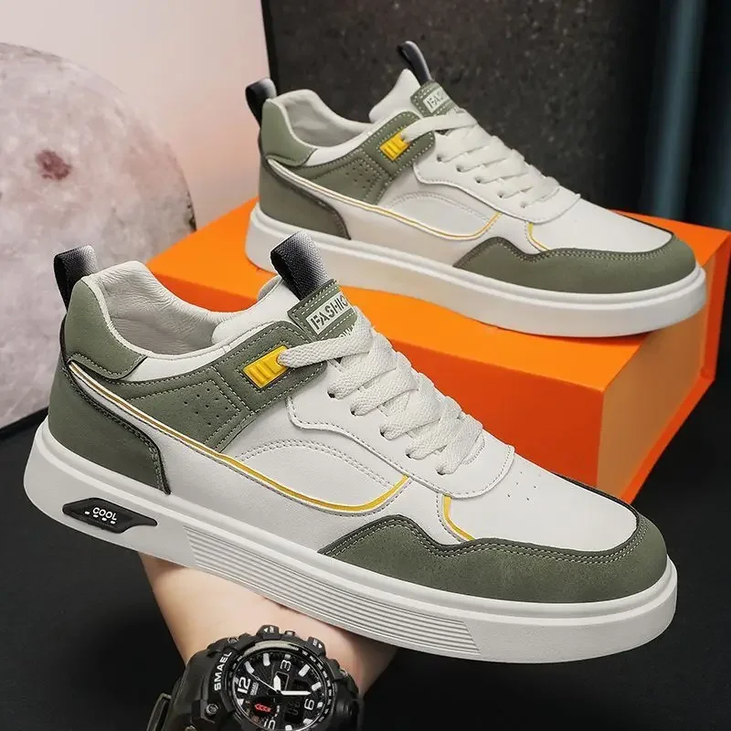 

Men Sneakers 2024 New Autumn Flat Casual Shoes Breathable Outdoor Lace Up Anti Slip Comfort Mesh Fabric Fashion Skateboard Shoes
