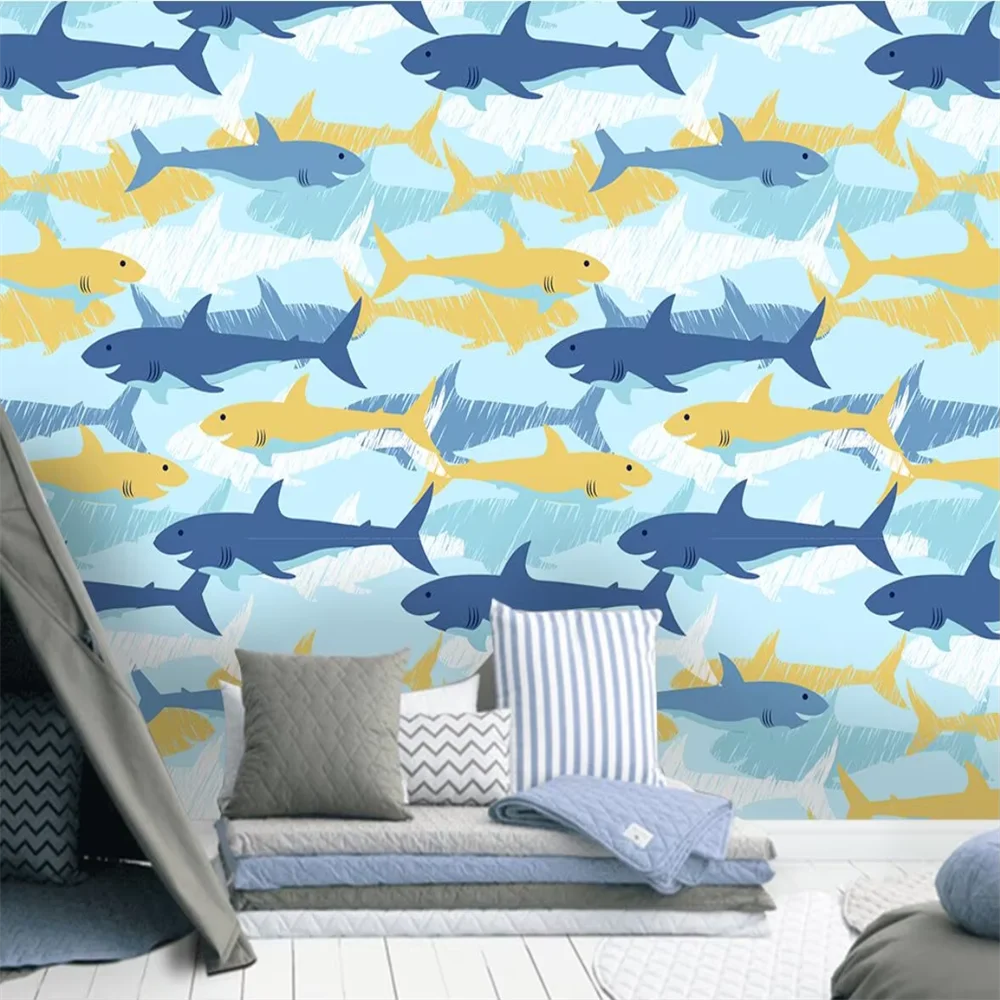 صور مخصصة جدار جدارية خلفيات لغرفة الأطفال غرفة المعيشة أريكة التلفزيون الكرتون خلفية ديكور المنزل حائط الخلفية اللوحة #4