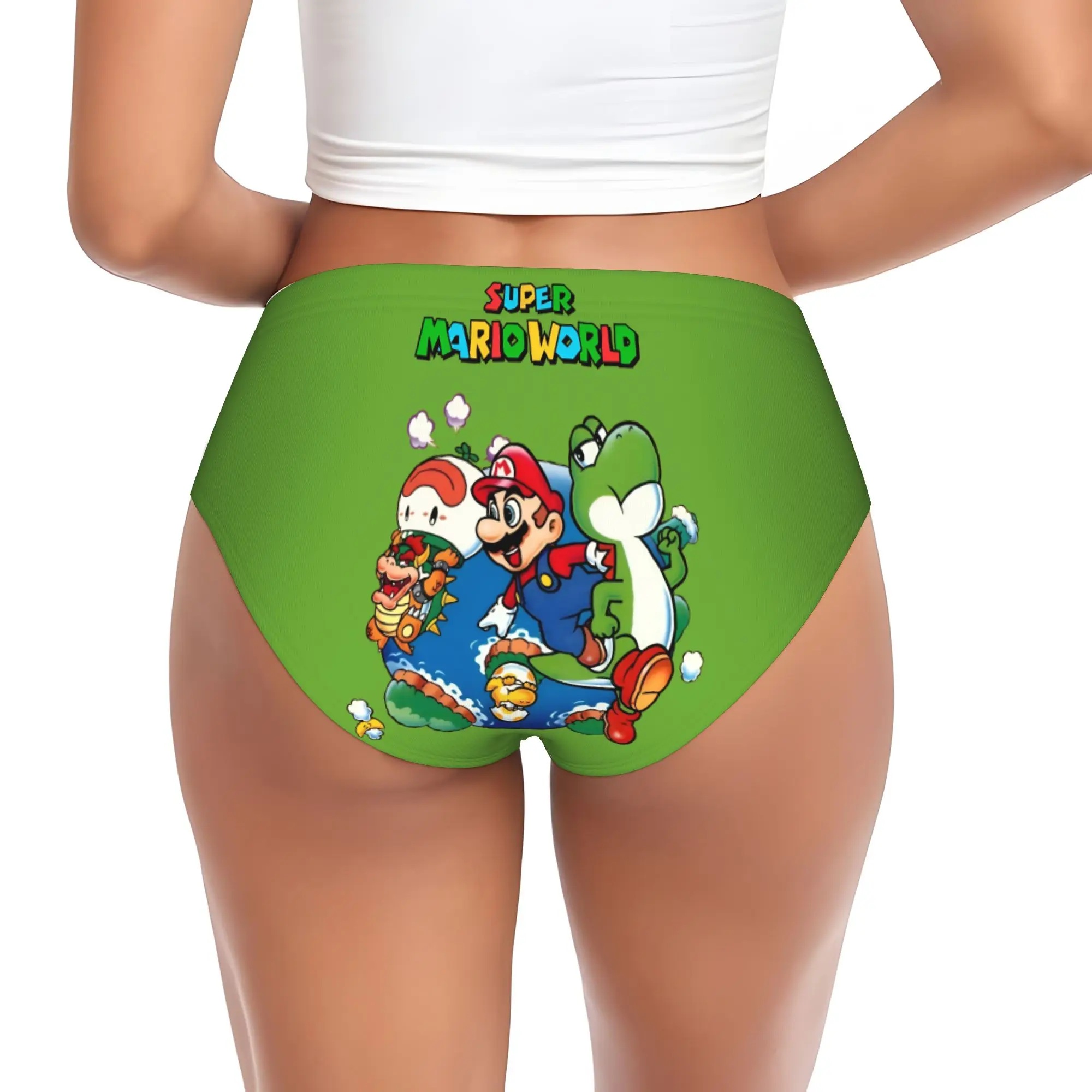 

Custom M-Marios Brief Panties Womens Comfort Stretch Kawaii Cartoon Character Colorful Printed Underwear