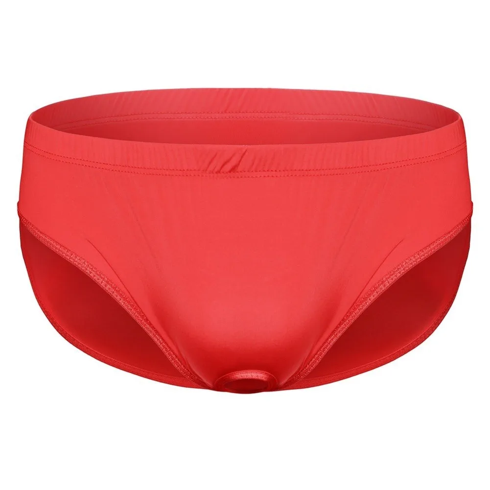 Silky Thin Mens Hollow Pouch Briefs Low Waist Slim Lightweight Stretch Underwear Daily Sleeping Nightclub Party Lounge Daily