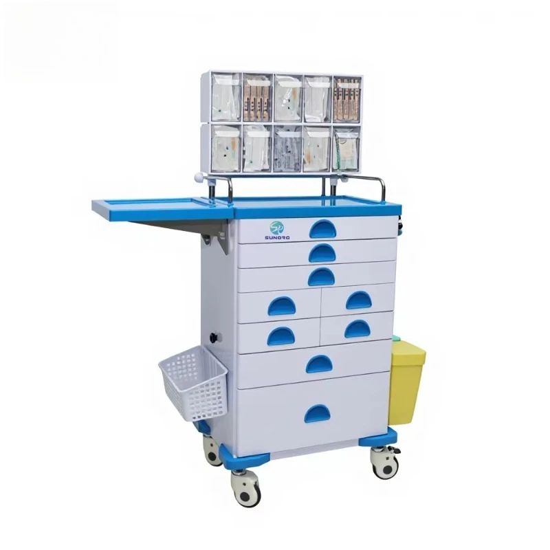 Multifunctional & High Quality ABS Medical Cart  Custom Emergency /Anesthesia / Dental Unit Trolley Emergency Trolley