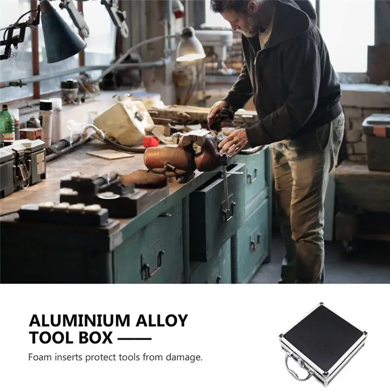 [B17B!】 Aluminum Alloy Toolbox Accessories Storage Box Practical Aluminum Suitcase Small Toolbox Storage Box Easy To Store