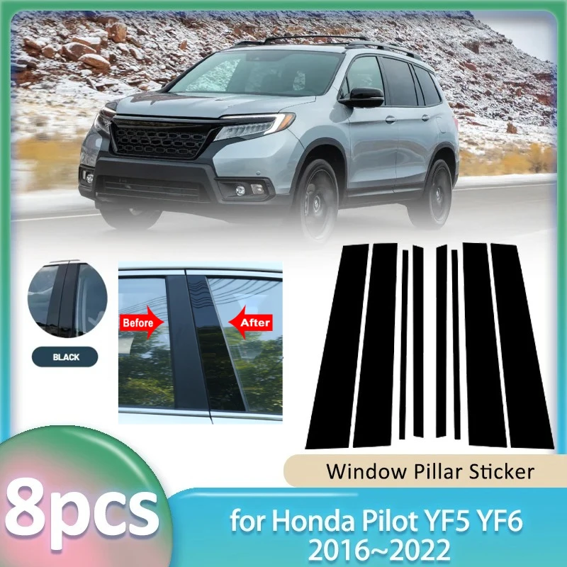 

Window Trim Sticker for Honda Pilot YF5 YF6 2016~2022 2017 2018 Car PC Material B C Pillar Post Cover Door Decal Part Accessorie