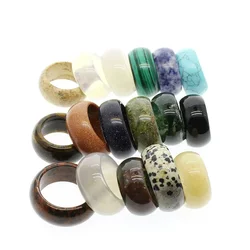 Natural Stone Malachite Ring Face Width 12mm Inner Diameter 18-20mm Tiger Eye Ring Charm Jewelry Jewelry Gifts For Friends