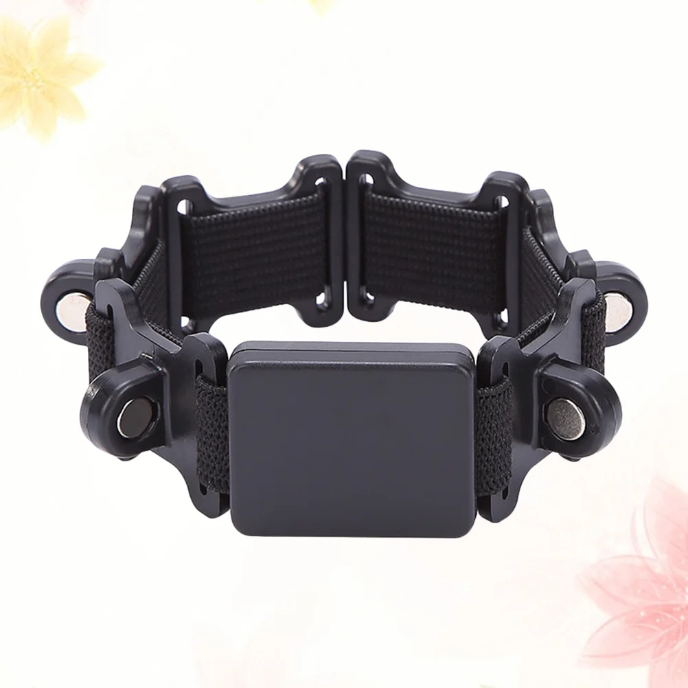 

Rubber Elastic Cloth Hairdresser Wrist Strap Ring Bracelet Magnetic Iron Bracelet for Salon Shop Supplies (Black)