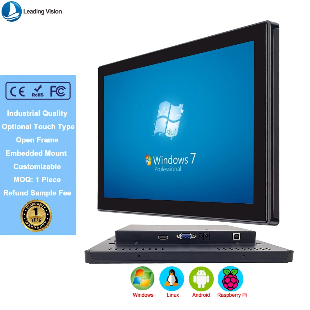 23.8 Inch Industrial Touch Screen IP65 Waterproof Dustproof Full HD 1920x1080 Resolution DVI CE Certified Outdoor