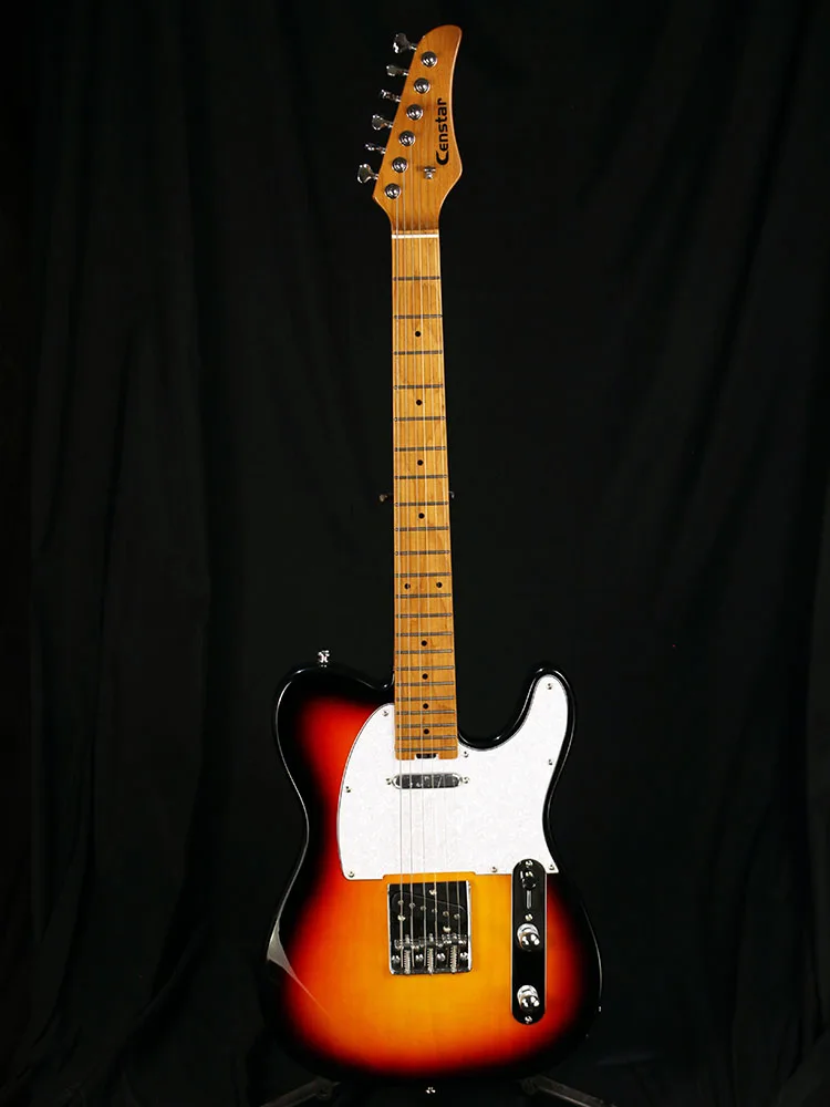 

Censtar TL style Electric Guitar, Roasted Mahogany Body and Maple Neck,Bone Nut,Rounded End Stainless Steel Frets