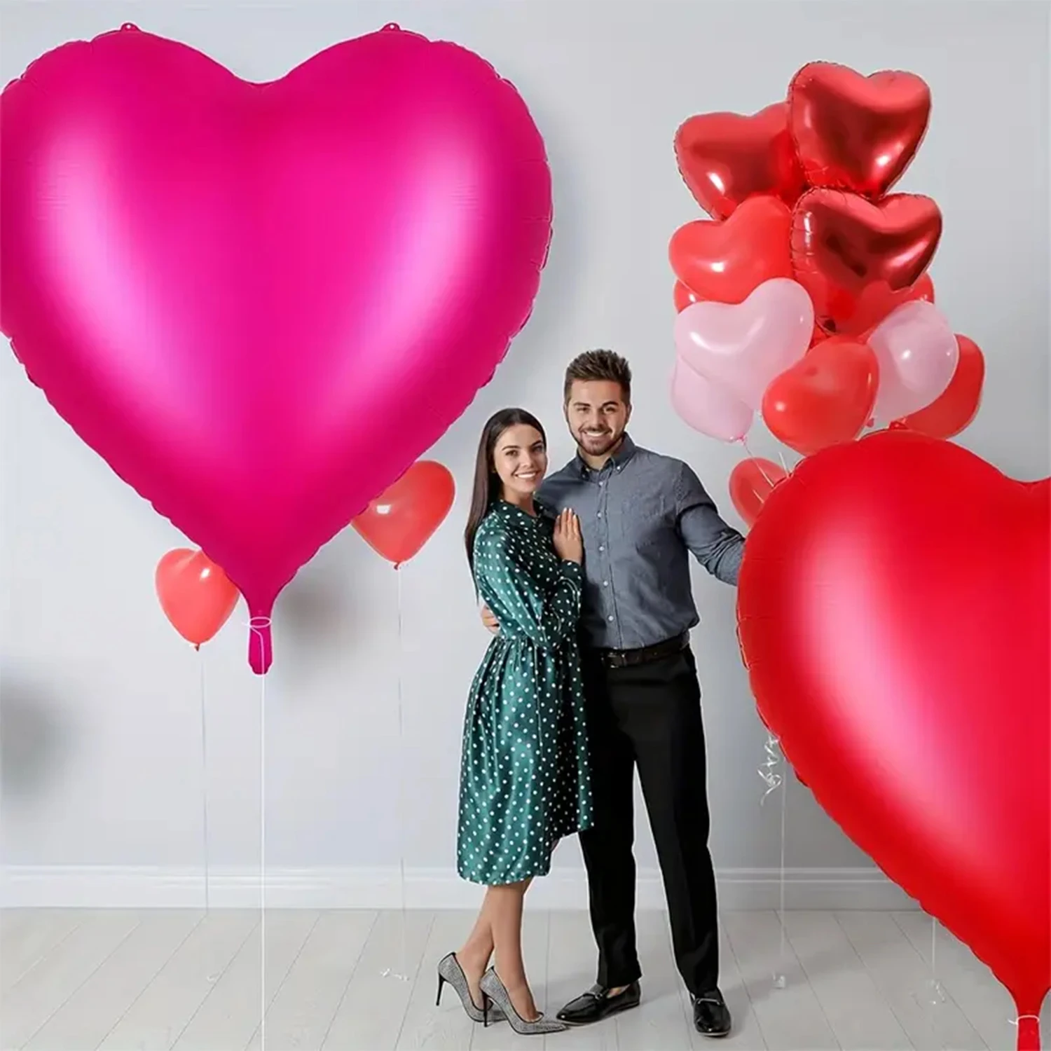 1 piece, 60 inch, oversized heart-shaped foil balloon, Valentine's Day, wedding, proposal decoration, atmosphere arrangement