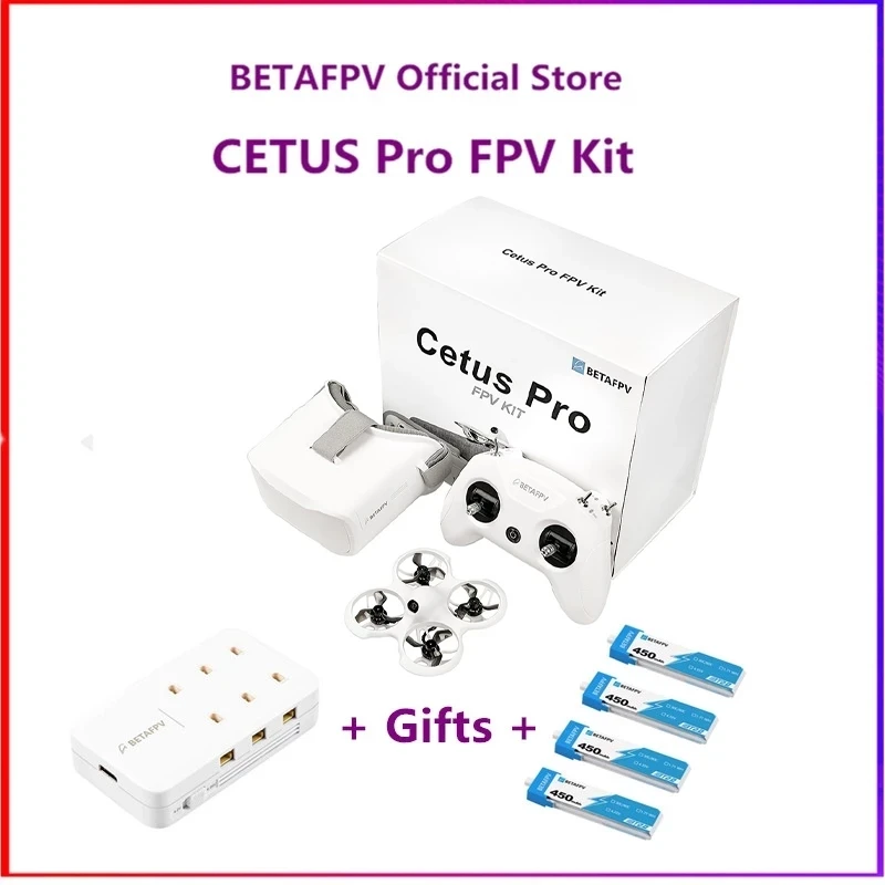 BETAFPV Cetus Pro FPV Kit BNF /VR02 Goggles Literadio2 SE Transmitter BT2.0 450mah 1S Battery Brushless Motors New In Stock