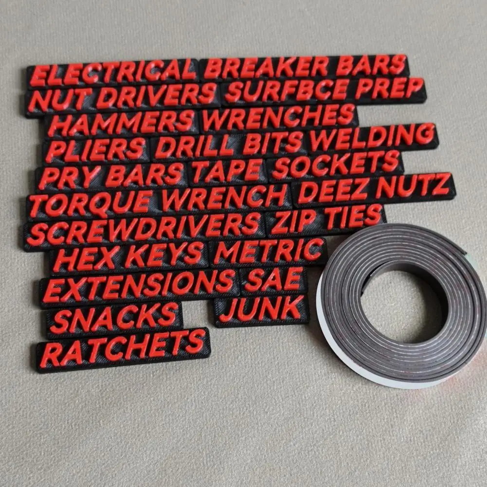 Toolbox Drawer Tags Set Easy to Read Toolbox Drawer Tags Magnetic Toolbox Drawer Tags for Easy Organization 3d Tool for Drawers