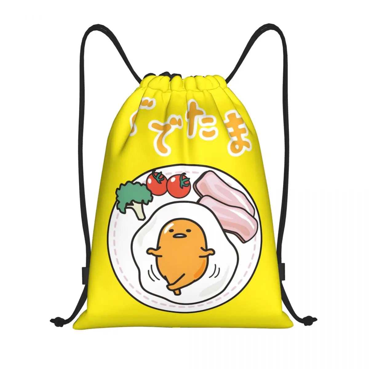 مخصص الكرتون Gudetama أنيمي الرباط حقيبة الرجال النساء خفيفة الوزن الرياضة الصالة الرياضية تخزين الظهر #1