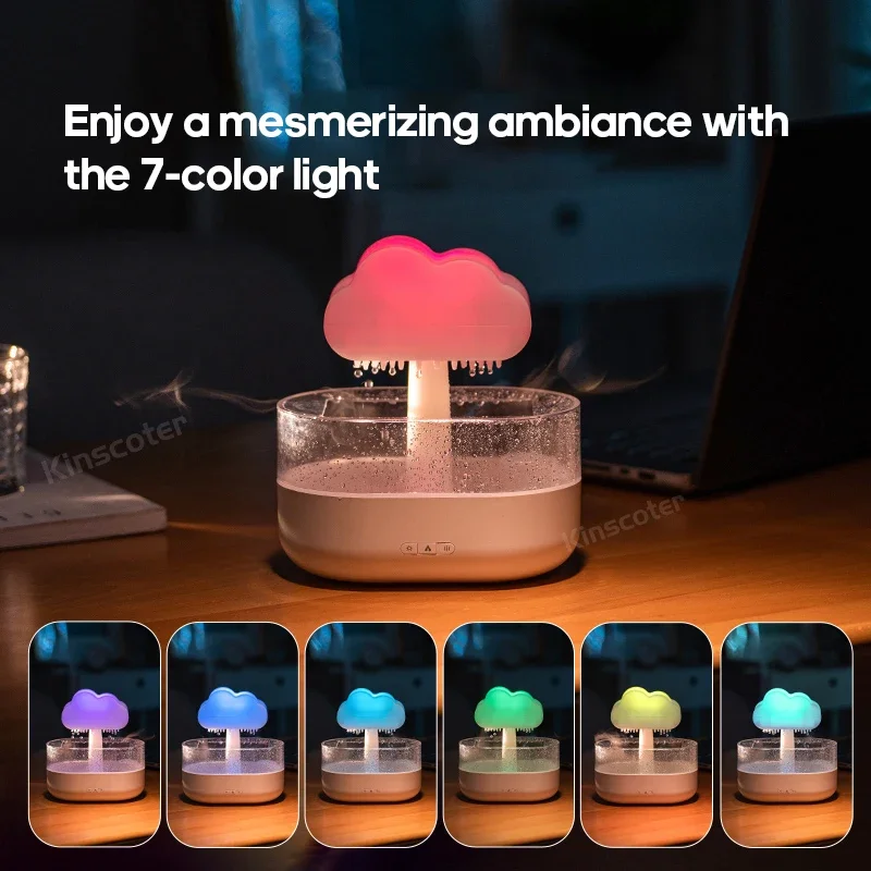 2024 2024 lucu baru untuk Cloud Diffuser Zen Raindrops pelembap udara penyebar minyak esensial USB Desktop semprotan ultrasonik