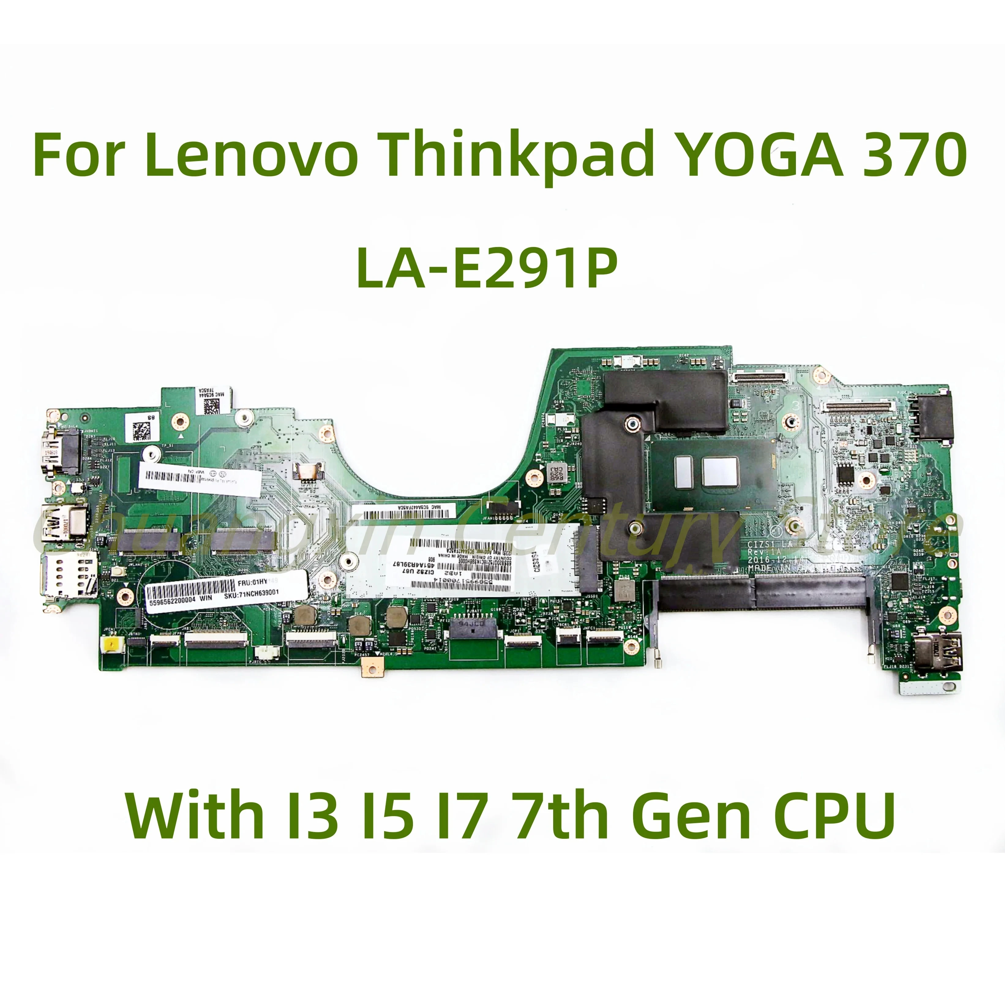 LA-E291P Mainboard For LENOVO Thinkpad YOGA 370 Notebook Mainboard With I3 I5 I7 7th Gen CPU 100% Tested Before Shipment