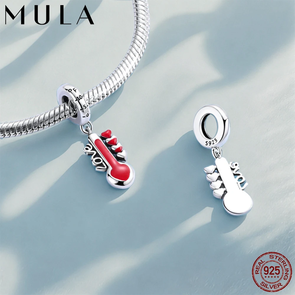 مولا 925 فضة الحب ميزان الحرارة قلادة الخرز صالح الأصلي ثعبان سلسلة سوار DIY بها بنفسك للنساء مجوهرات هدية