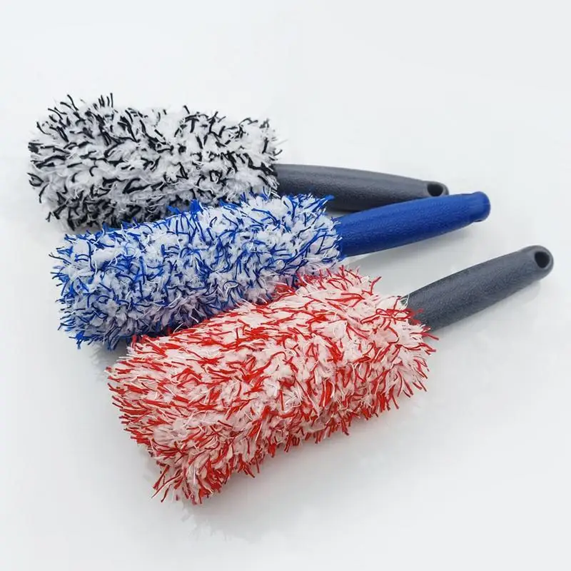 Brosse de lavage de voiture en peluche avec poignée coordonnante, super brosse, jantes, rayons, baril de roue, accessoires de voiture, qualité